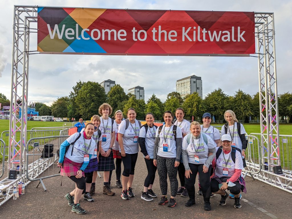 Our 2021 Kiltwalk team raising funds to support the Centre.