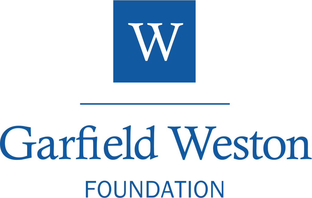 Garfield Weston Foundation logo featuring a blue square with a "W" above the foundation's name in blue capital letters.